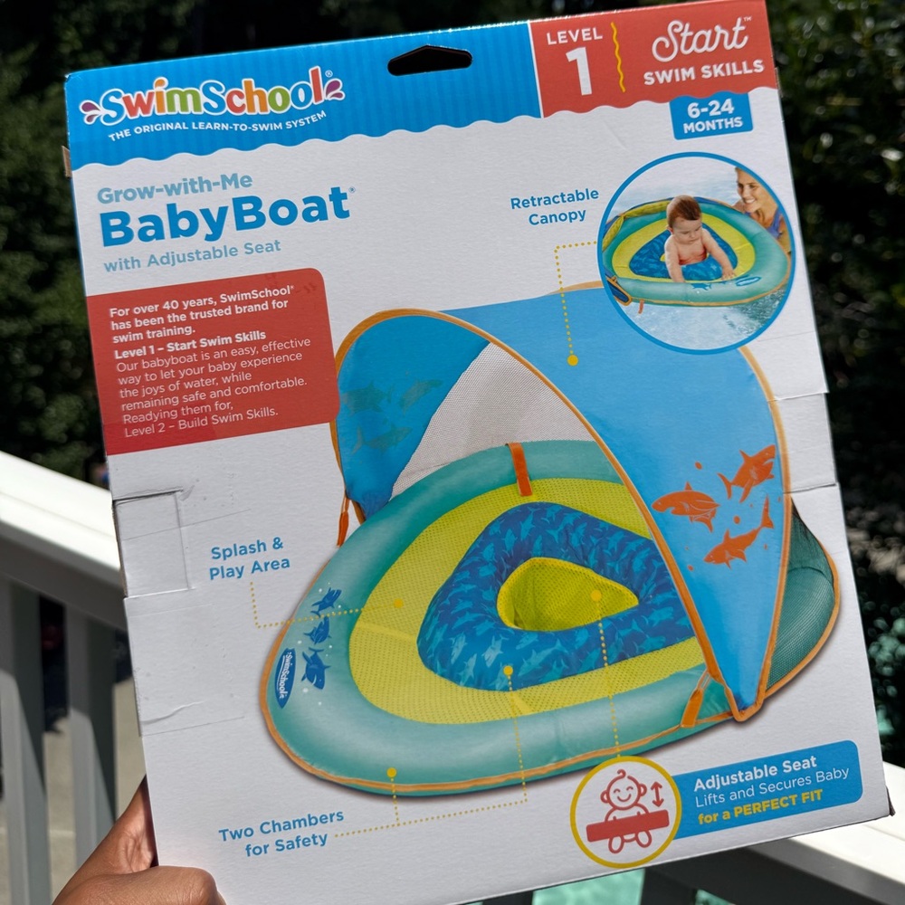 SwimSchool Baby Boat with Canopy 6-24 Months New